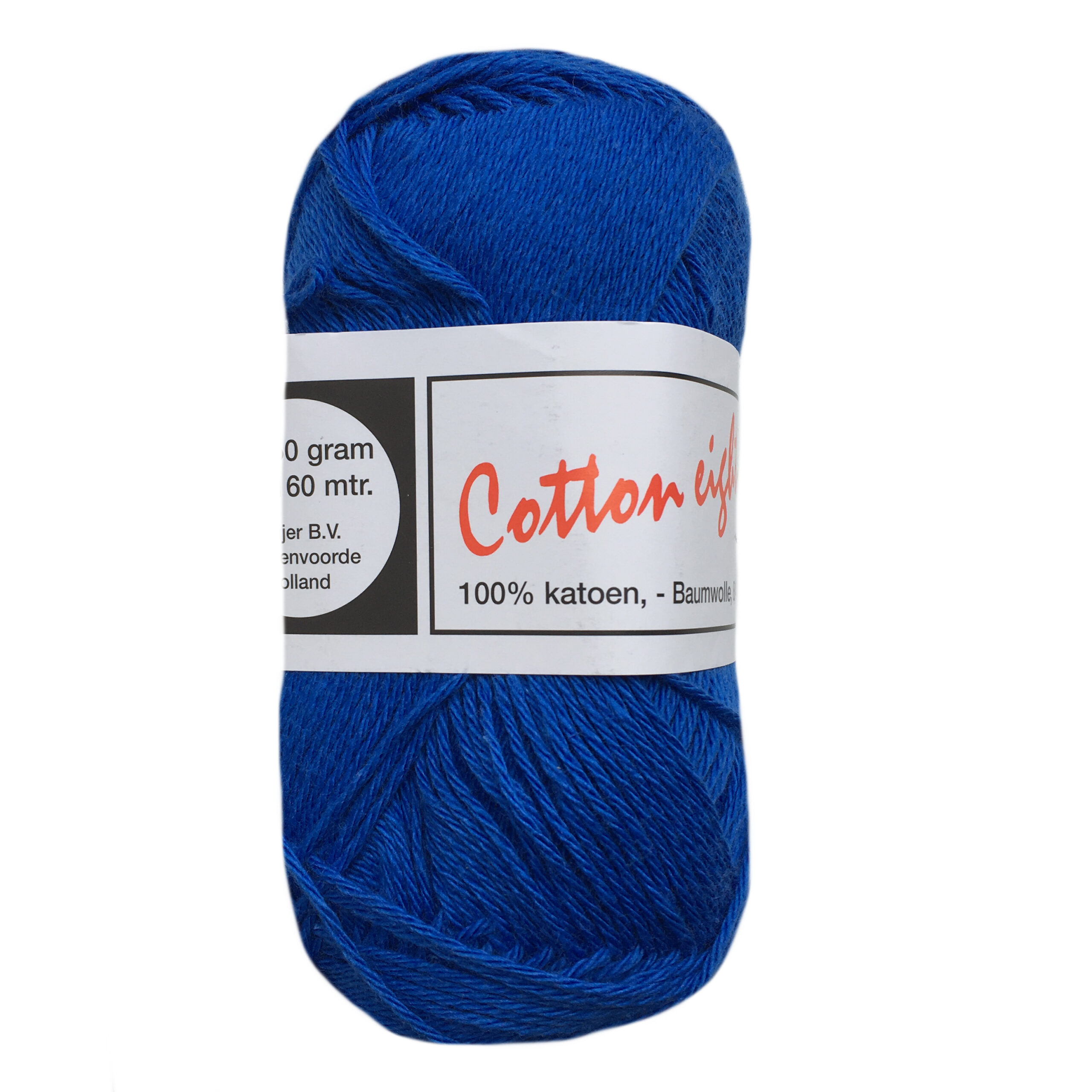 Goedkope dunne katoengaren Cotton eight blauw - 2,5-3mm
