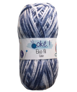 ekofil-blauw-wit gemêleerd acrylgaren kleurnummer 303