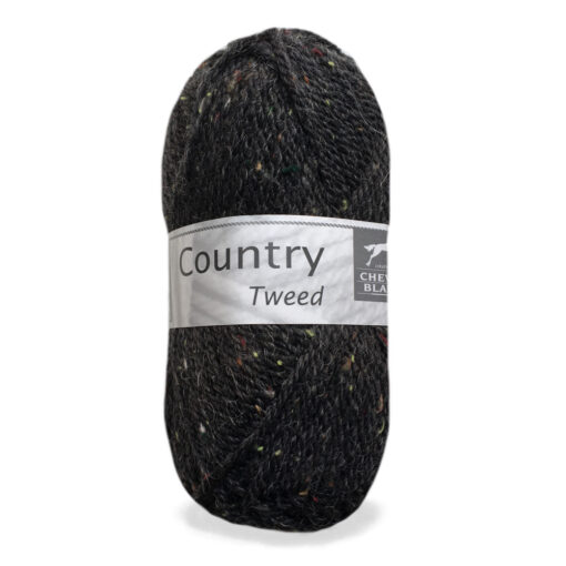 country Tweed zwart 034 garen wol en acryl