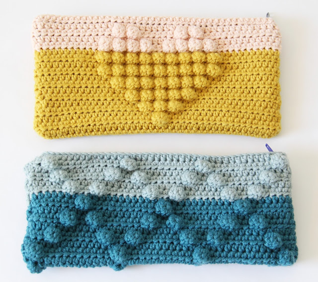 etui haken met puff stitch