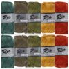 Cadeauset 8 - 10 bollen katoen garen - mosgroen oker kleuren Rio voordeelset