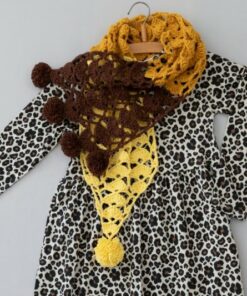 pompom-kindersjaal van durableyarn geel