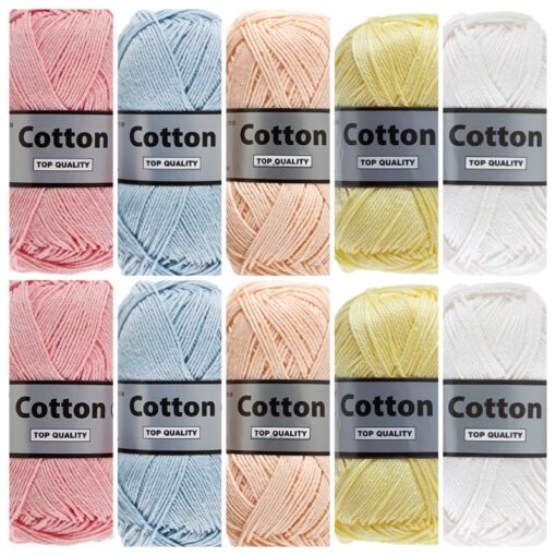 Cotton eight lieve pastel kleuren - 10 bollen katoen garen
