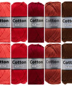Cotton eight rood bruin - 10 bollen katoen garen