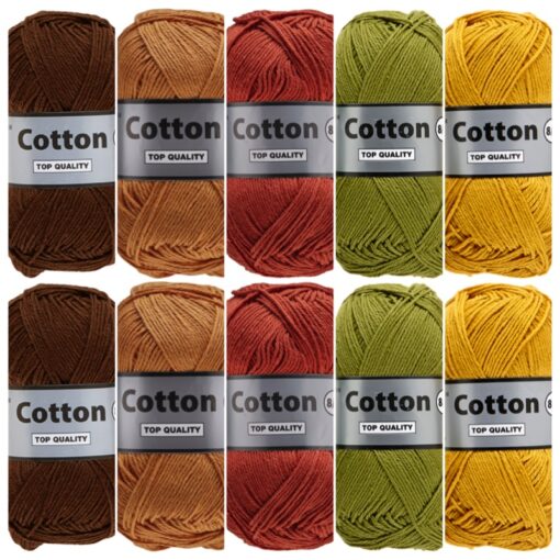 Cotton eight herfst kleuren - 10 bollen katoen garen