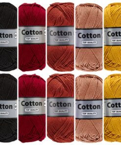 Cotton eight bruin oker kleuren - 10 bollen katoen garen