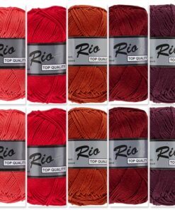 10 bollen katoen garen - Rio rood kleuren