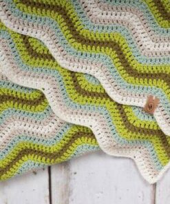 Ripple deken groen wit close up
