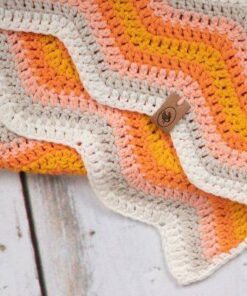 Ripple deken oranje wit close up