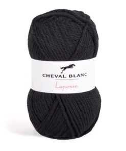 Laponie zwart - black (012) wol en acrylgaren van cheval blanc