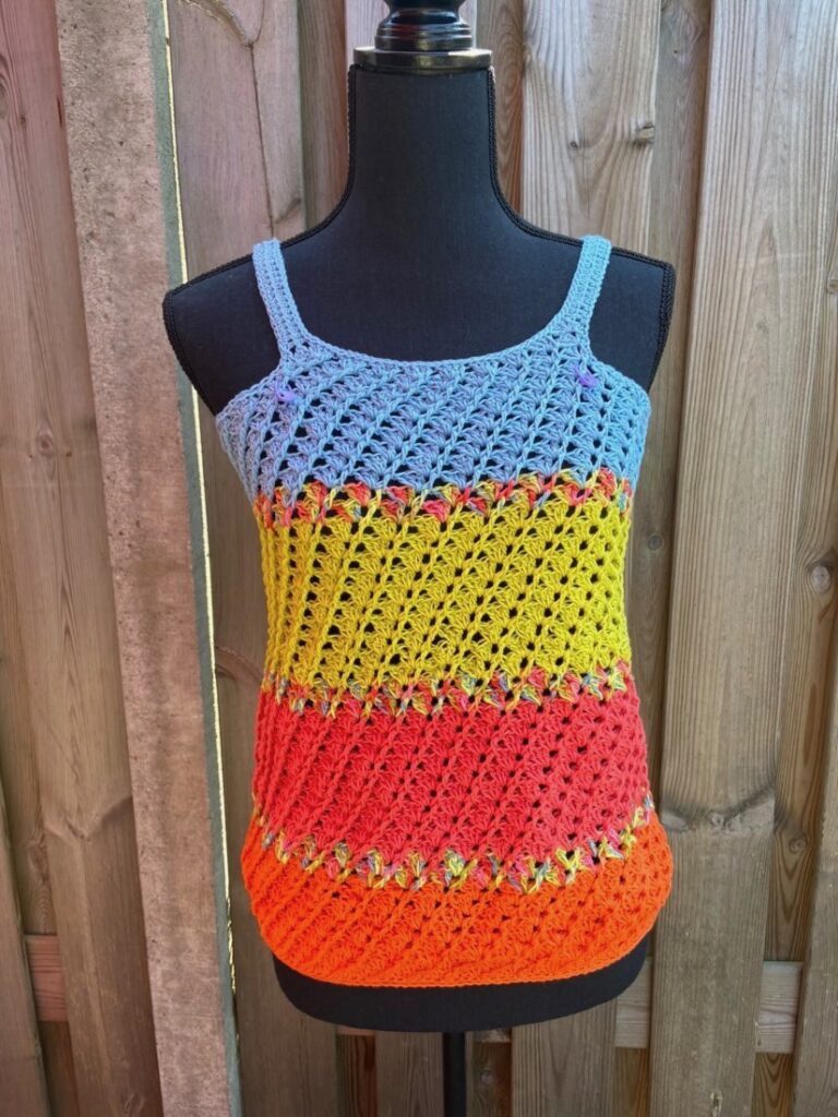 maya top gehaakt met de maya kleurenset