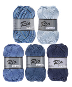 10 bollen katoen garen - Rio multi donker blauw detail