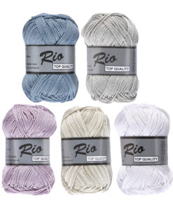 10 bollen katoen garen - Rio multi licht grijs blauw detail