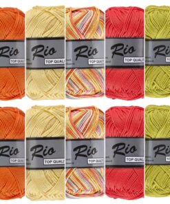 10 bollen katoen garen - Rio multi vrolijke lente kleuren