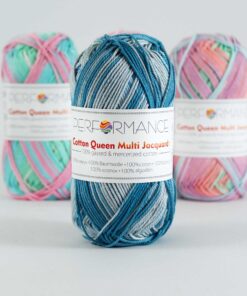 Cotton queen multi Jacquard blauw (10489) - katoen garen