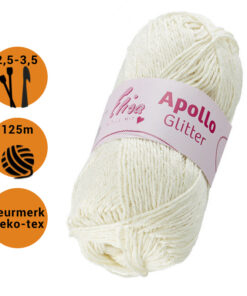 Apollo glitter creme (2702) - katoen garen met eigenschappen