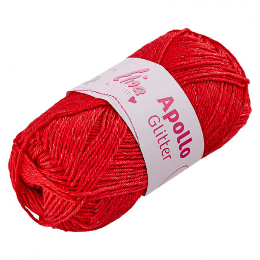 Apollo glitter rood (2707) - katoen garen