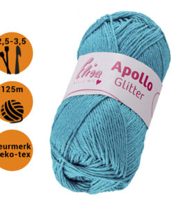 elisa apollo glitter 2710 turquoise blauw met label