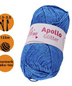 Apollo glitter blauw (2711) - katoen garen met eigenschappen
