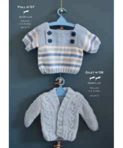 voorbeeld van babylux in wit en blauw acrylgaren