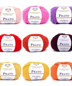 Golden fleece Prato - merino wol in roze, rood en geel kleuren