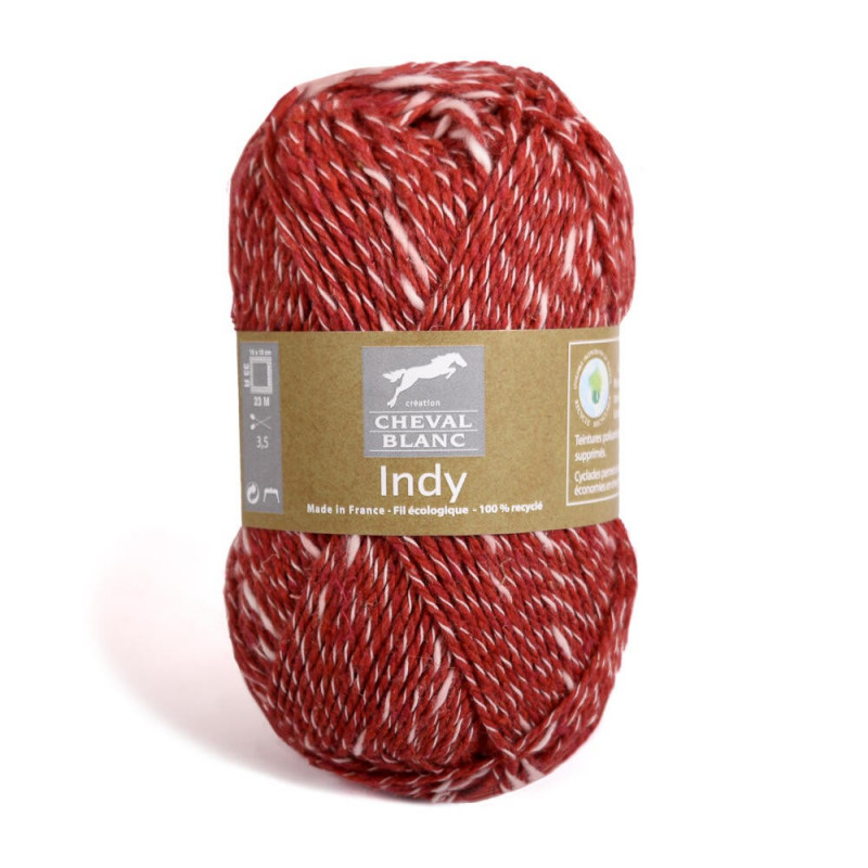 indy rood 114 recycled garen met linnen