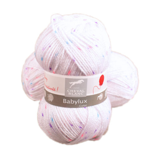Babylux color wit met paars roze (411) acrylgaren