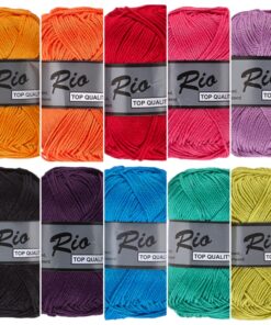 10 bollen katoen garen - Rio warme regenboog kleuren