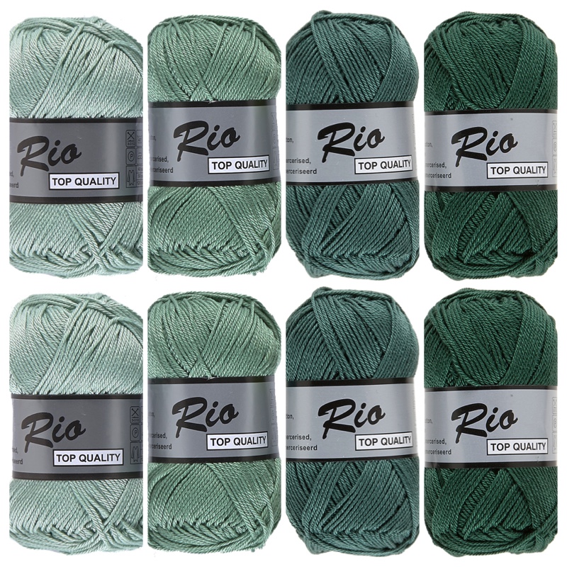 Ton sur ton vintage groen - Rio kleuren - 4 bollen