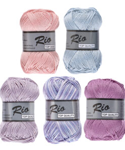 10 bollen katoen garen - Rio multi 631 lila per set