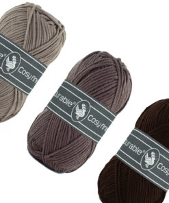 Durable kleurenset Cosy fine ton sur ton bruin - 3 bollen