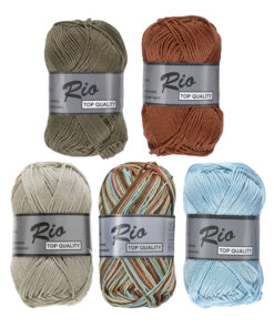 10 bollen katoen garen - Rio multi 638 groen bruin