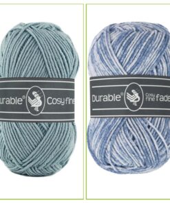 Durable Cosy fine faded blue grey en blue grey