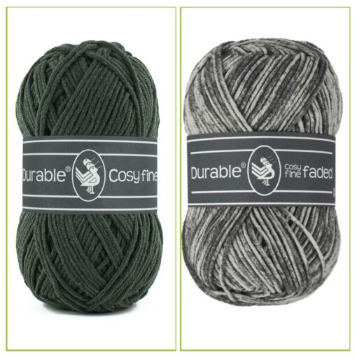 Durable Cosy fine faded charcoal en charcoal