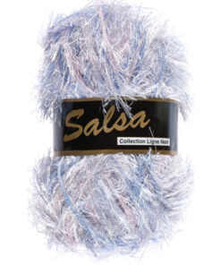 salsa roze blauw wit harig garen