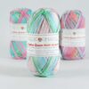 Cotton queen multi Jacquard lila groen (10456) - katoen garen