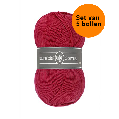 Durable Comfy deep red 317- 5 bollen microvezel acrylgaren