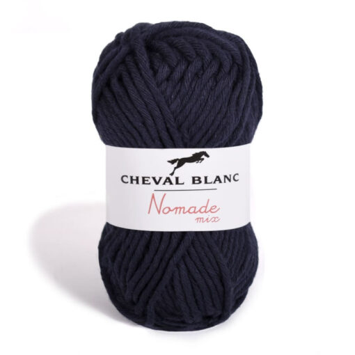 nomade-mix navy blauw katoen en acrylgaren Cheval blanc