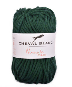 nomade-mix donker groen katoen en acrylgaren Cheval blanc