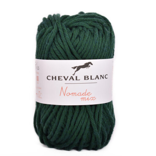 nomade-mix donker groen katoen en acrylgaren Cheval blanc