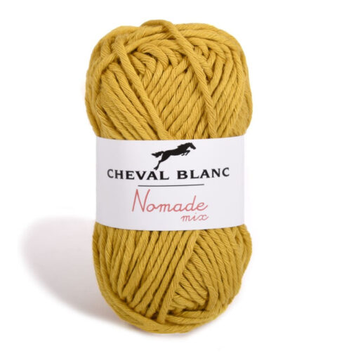 nomade-mix oker katoen en acrylgaren Cheval blanc