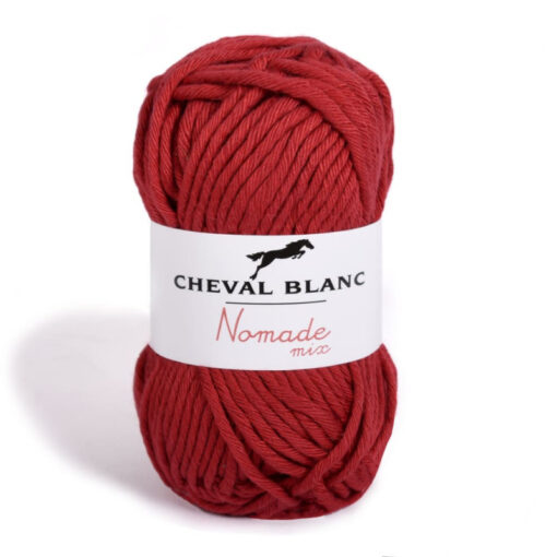 nomade-mix rood katoen en acrylgaren Cheval blanc