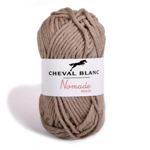 nomade-mix taupe katoen en acrylgaren Cheval blanc