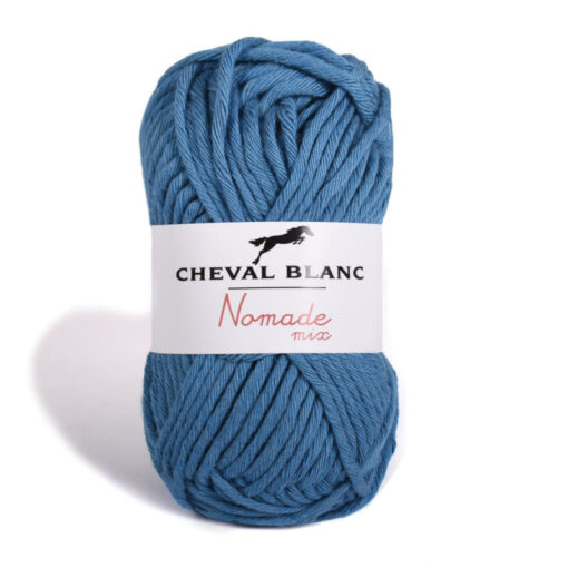 nomade-mix turqoise blauw katoen en acrylgaren Cheval blanc
