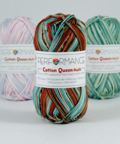 Cotton queen multi bruin blauw (10405) - katoen garen