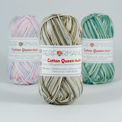Cotton queen multi beige groen (9040) - katoen garen