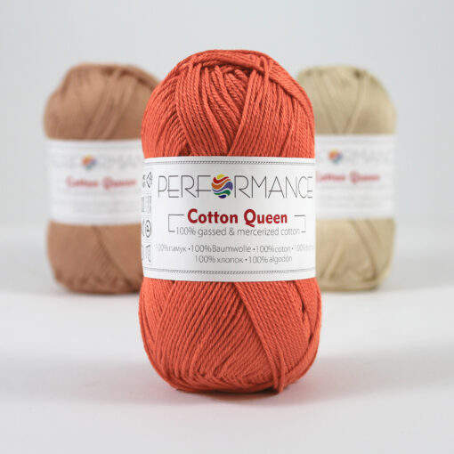 Cotton queen uni bruin oranje (144) - katoen garen