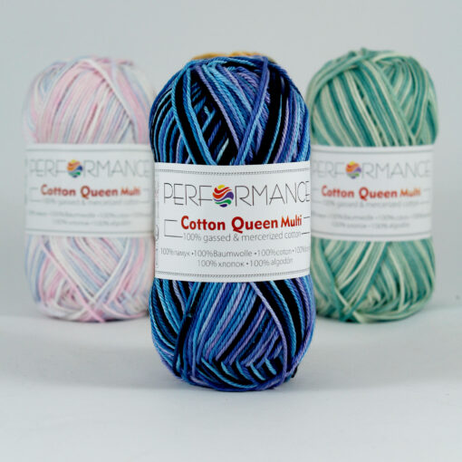 Cotton queen multi donker blauw (9533) - katoen garen