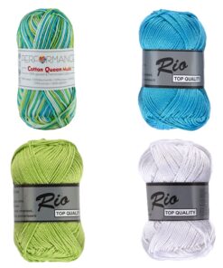 Rio en Queen groen turquoise katoengaren pakket