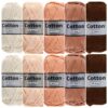 Cotton eight roze bruin kleuren - 10 bollen katoen garen